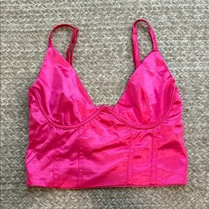 Women's Pink Satin Bralette